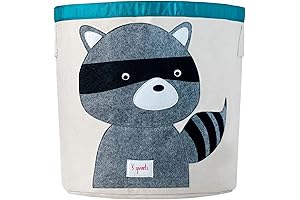 3 Sprouts Laundry Hamper: Round Toy Storage Basket for Kids & Baby