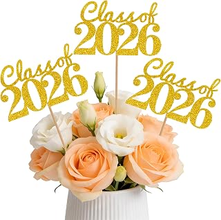 졸업 장식 2026, 테이블용 졸업 센터피스 12개, 골드 글리터 2026년 클래스 장식 졸업 센터피스, 졸업식 파티 장식, 테이블 토퍼, 졸업 파티 장식용