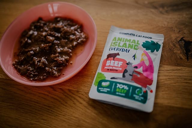 Foto 3 de 3 de Animal Island Comida Húmeda para Gato Adulto Multipack Everyday Ternera Deshilachada en Caldo Trozos de Carne…