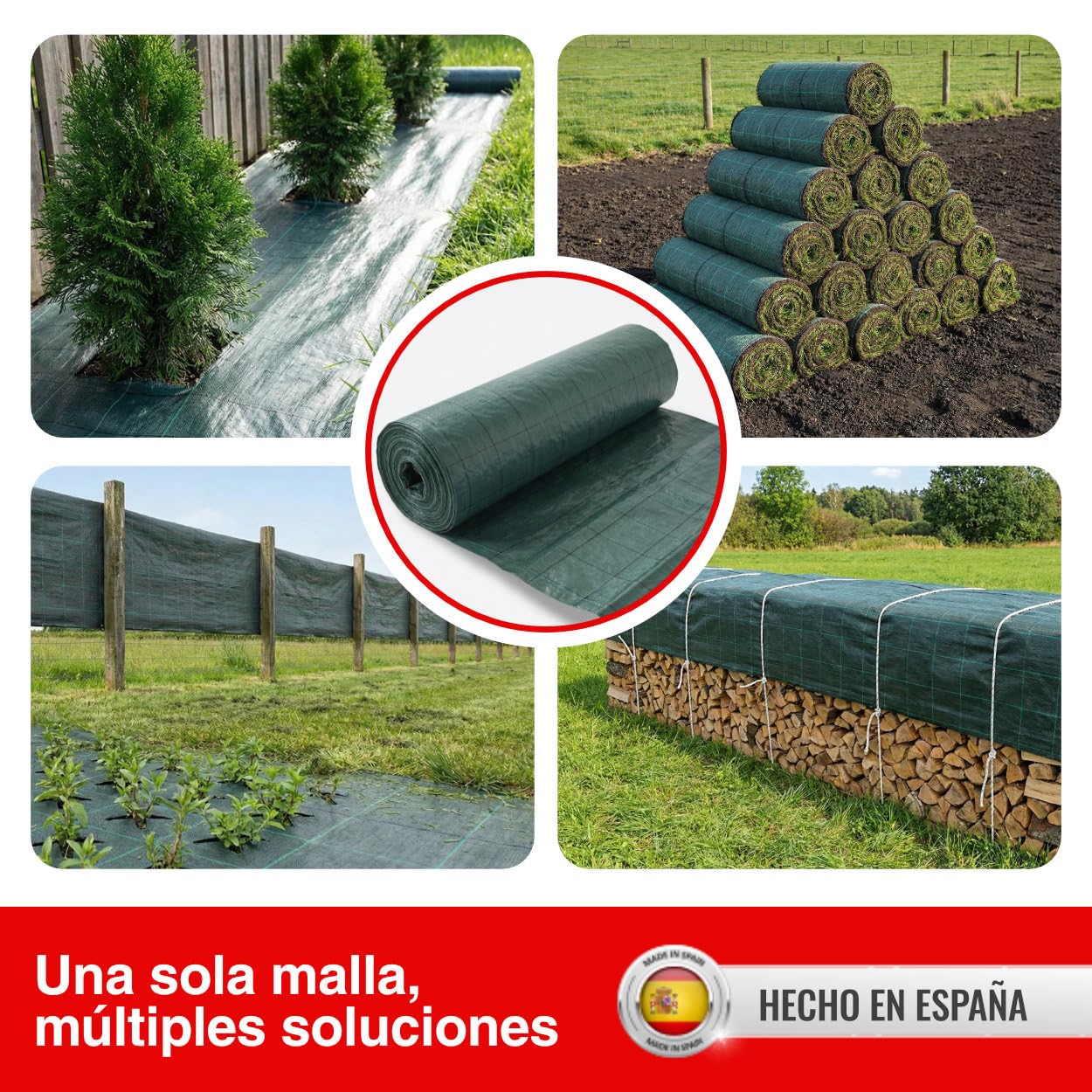 Malla Antihierbas Huerto 130g/m² – Alta Resistencia, Control Malas Hierbas Jardín, Huertos Urbanos Tela Antihierbas Polipropileno – Protección UV (Corte, 4x30M)