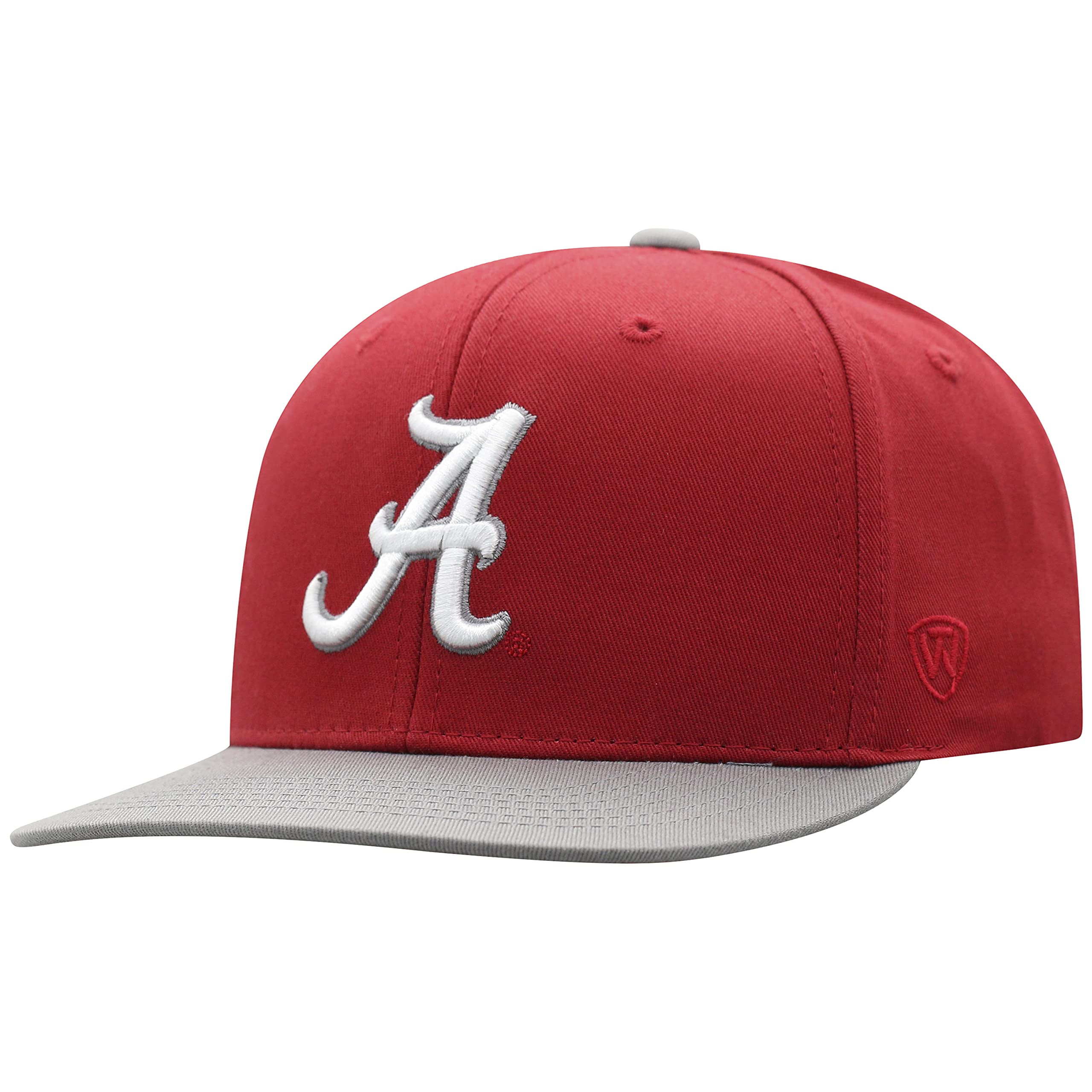 Top of the World Alabama Crimson Tide Kid's Snapback Adjustable Mavrick Cotton Team Color Flat Bill Hat, Adjustable