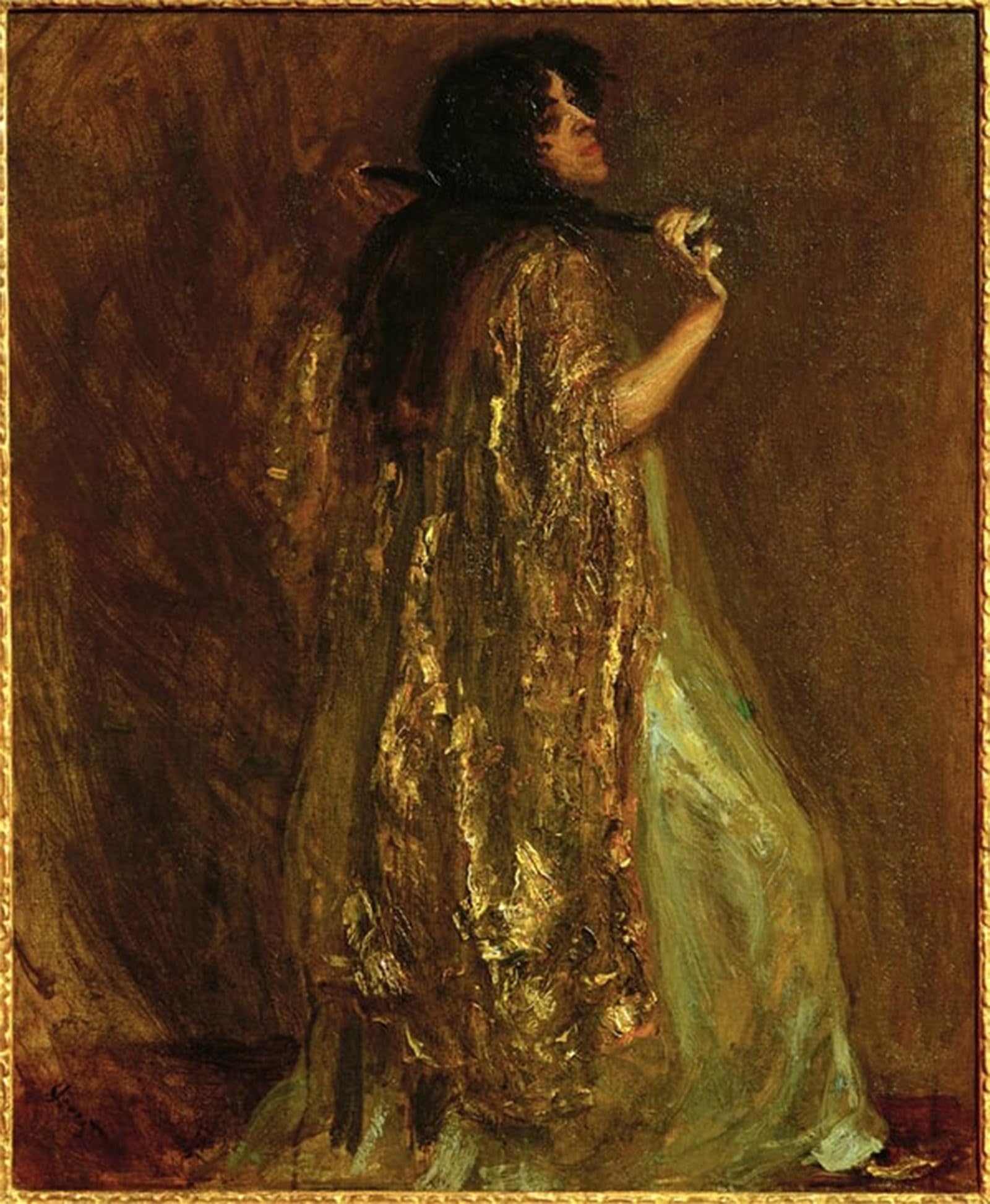 SERENDIPITP Abstract Painting Mural Print Picture Wall Decor Painting Dancer in Gold by Max Slevogt Vintage Wall Artwork for Home Decor 60x90cm