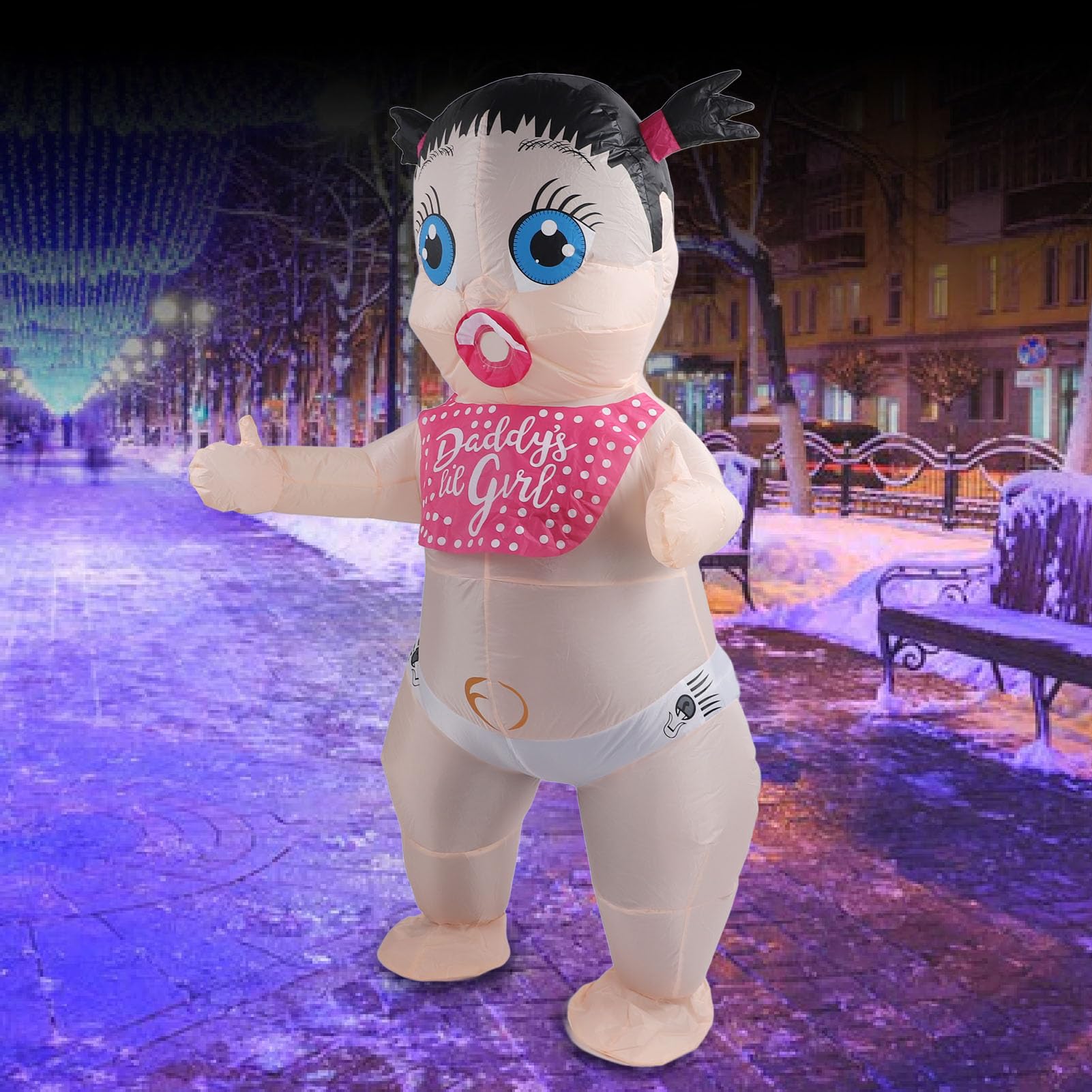 KIMISS Nadmuchiwany kostium niemowlęcia Boo Boo dla dorosłych, uroczy nadmuchiwany kostium dla dziecka na imprezę, Halloween, do cosplay i festiwali, jeden rozmiar pasuje do większości 150-190 cm