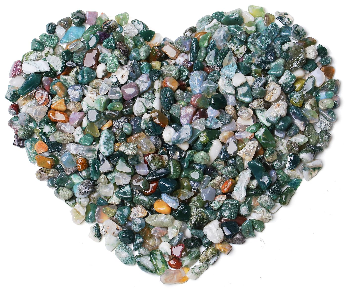 QINJIEJIE Aquatic Agate Crystals Chips Natural Stone Gravel Bulk Crushed Rocks Pieces Polished Quartz Stone 0.55Lbs Decorative Fish Tank Pebbles Vase