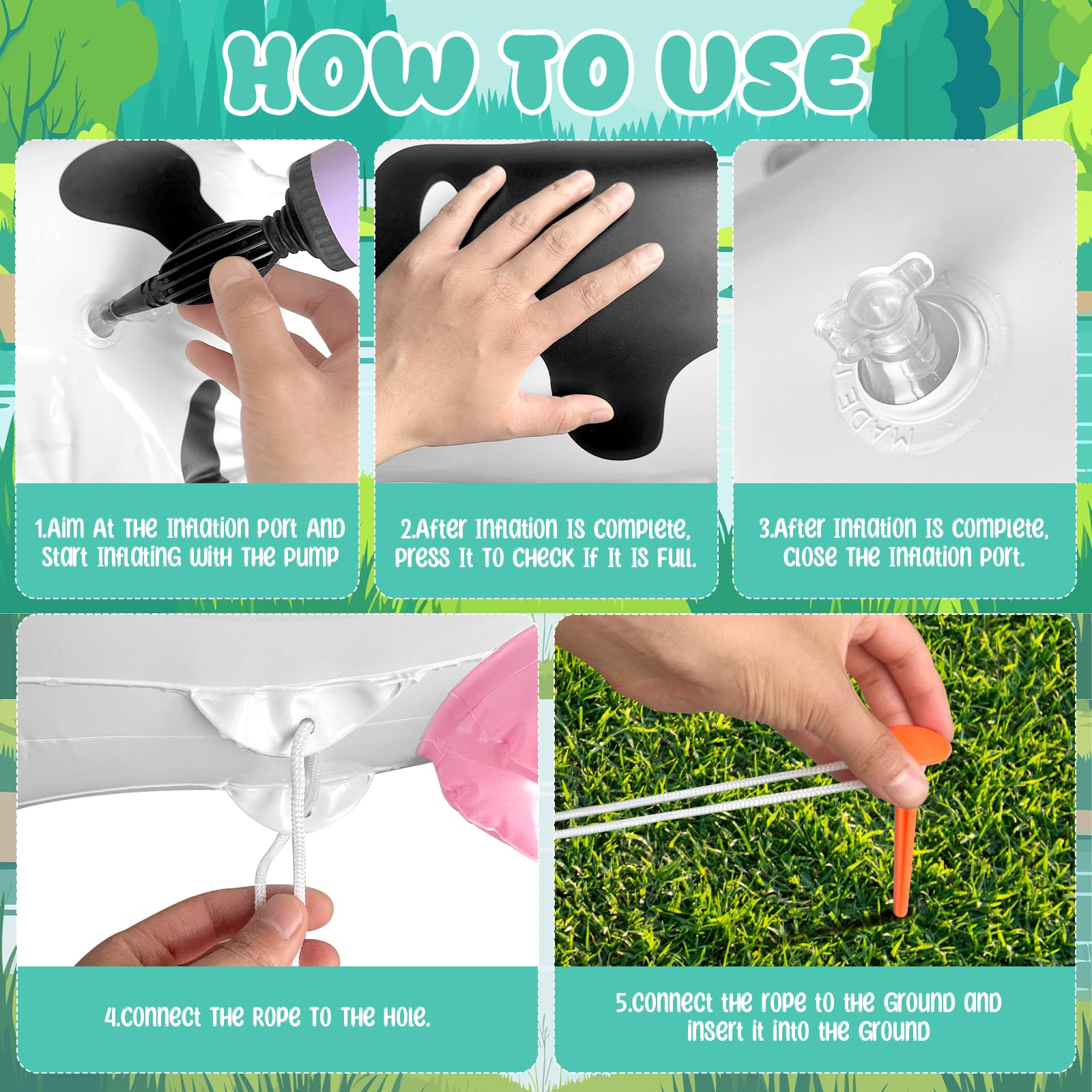 6 Pcs Inflatable Cow Fun Blow up Animals with Pump Farm Party Decorations  Inflatable Farm Animals for Birthday Party Farm Lawn Supplies(37 inch) :  Amazon.sg: Toys