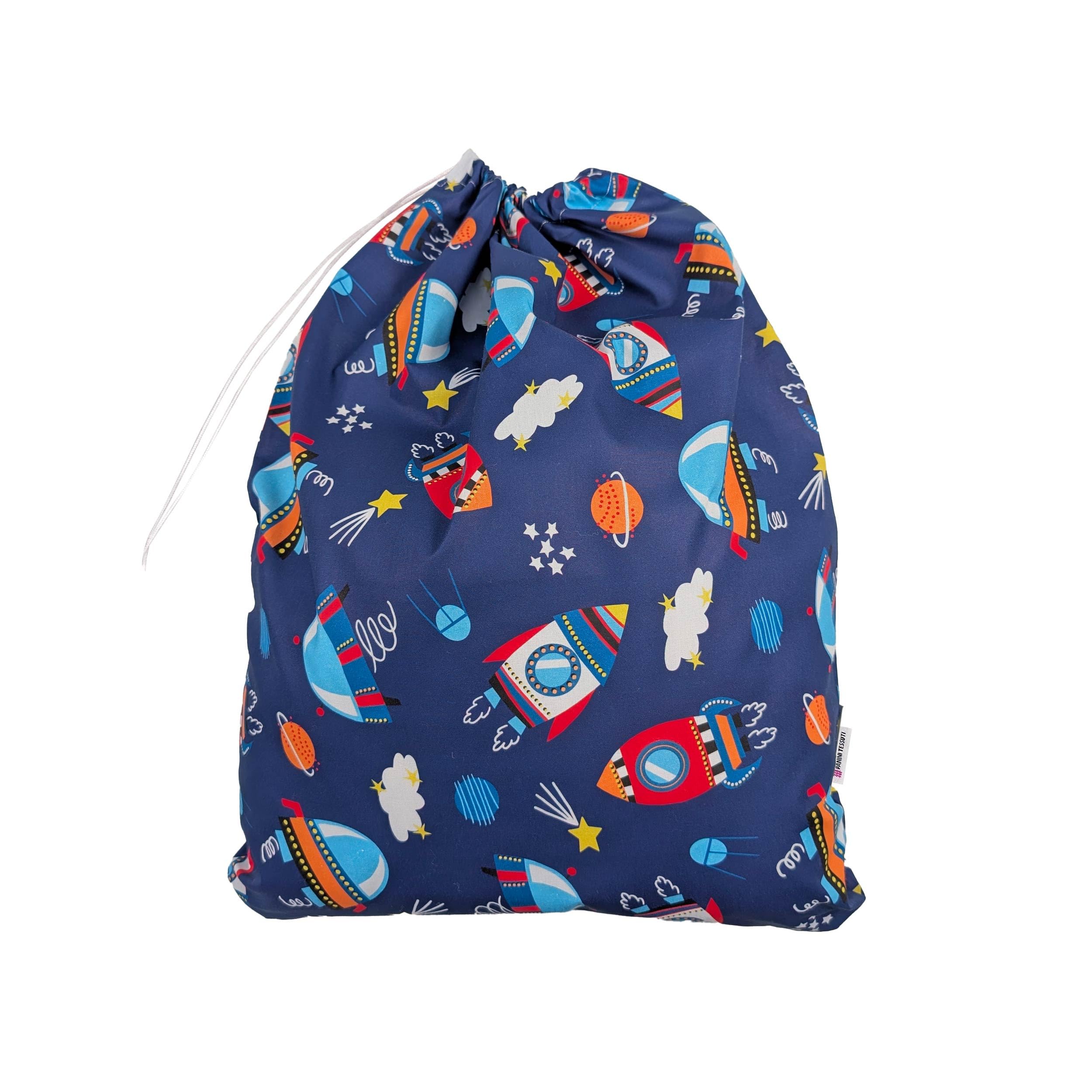 Panini Tessuti Ensemble de puériculture, Sac de Couchage et Pochette pour bébés de 2 à 6 Ans - Tissu matelassé 100% Coton - Made in Italy (StarshipEnsemble de puériculture)