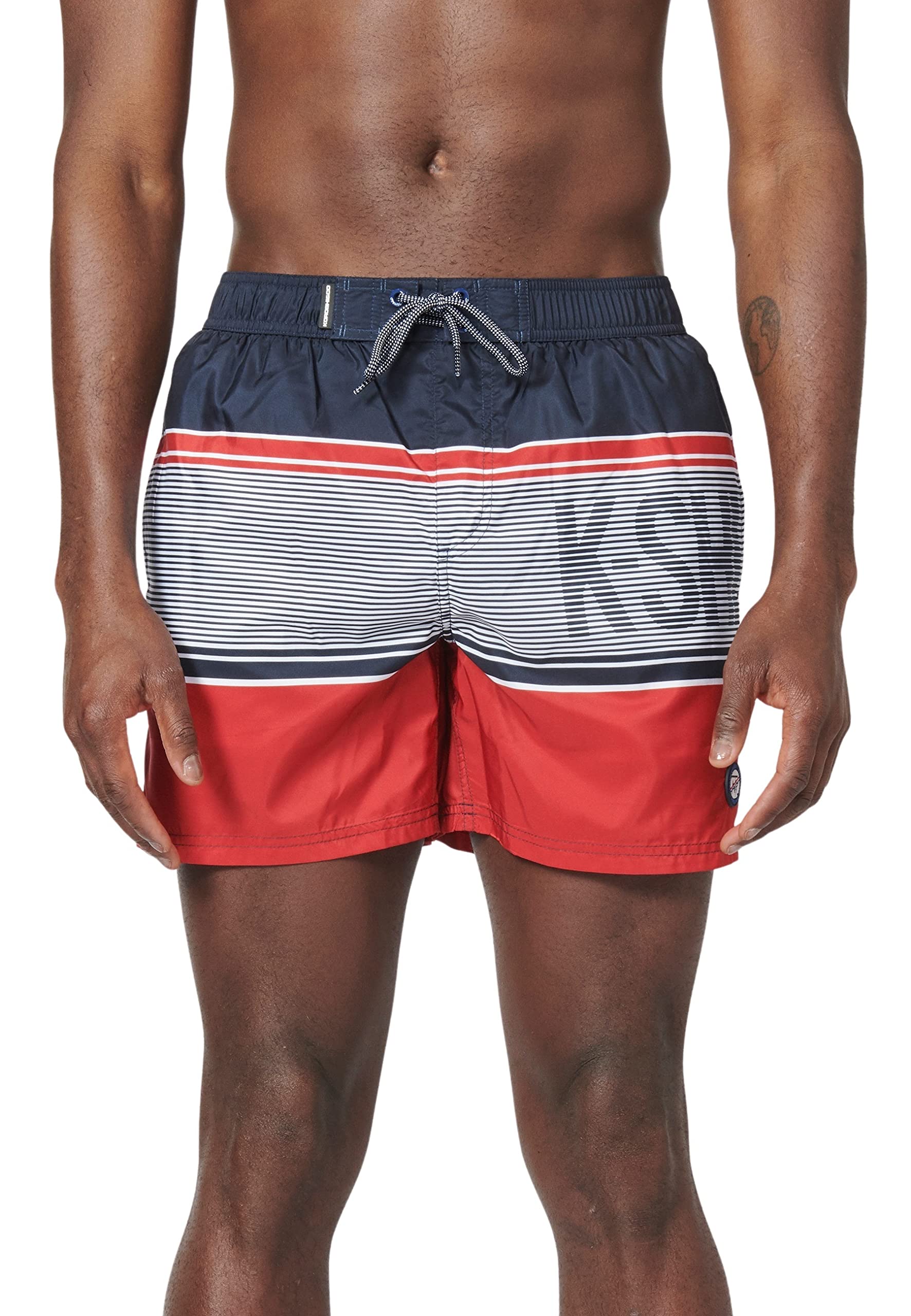 KOROSHI MANIAKS GRAPHIC DESIGN TMKoroshi Striped Tricolor Nautical Swimsuit