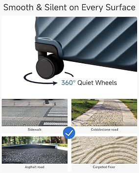 LUGGEX 3 Piece Set Luggage with Spinner Wheels, KVC Polycarbonate Expandable Hard Shell Suitcase (EX-Core, Charcoal Metallic, 3 Piece Sets)