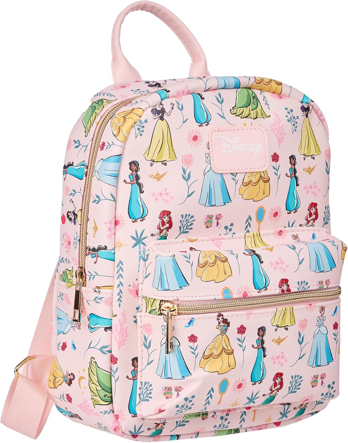 Disney Princesses Youth Girls 11.5" Mini Backpack Featuring Belle, Tiana, Jasmine, Ariel, Snow White - Image 4