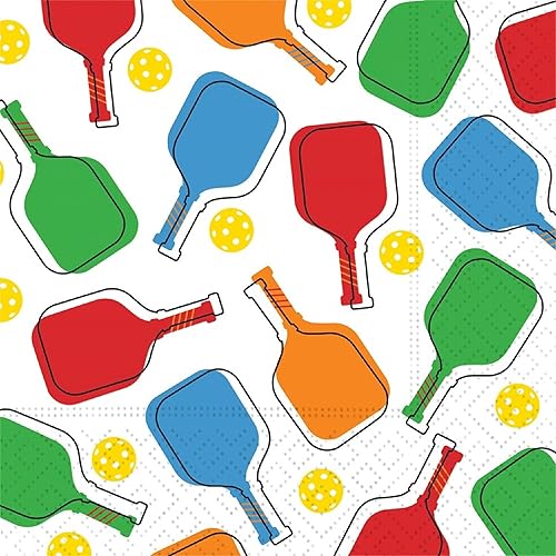 Miniatura 3 de Servilletas de fiesta de pickleball 40 unidades - 2 paquetes de servilletas de cóctel de 3 capas de 20 quilates en 2 diseños