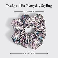 Vista 82 de Kitsch Coleteros de satén para mujer, sin arrugas, coleteros grandes para todo tipo de cabello y texturas, perfectos para día o noche, regalos Dorado