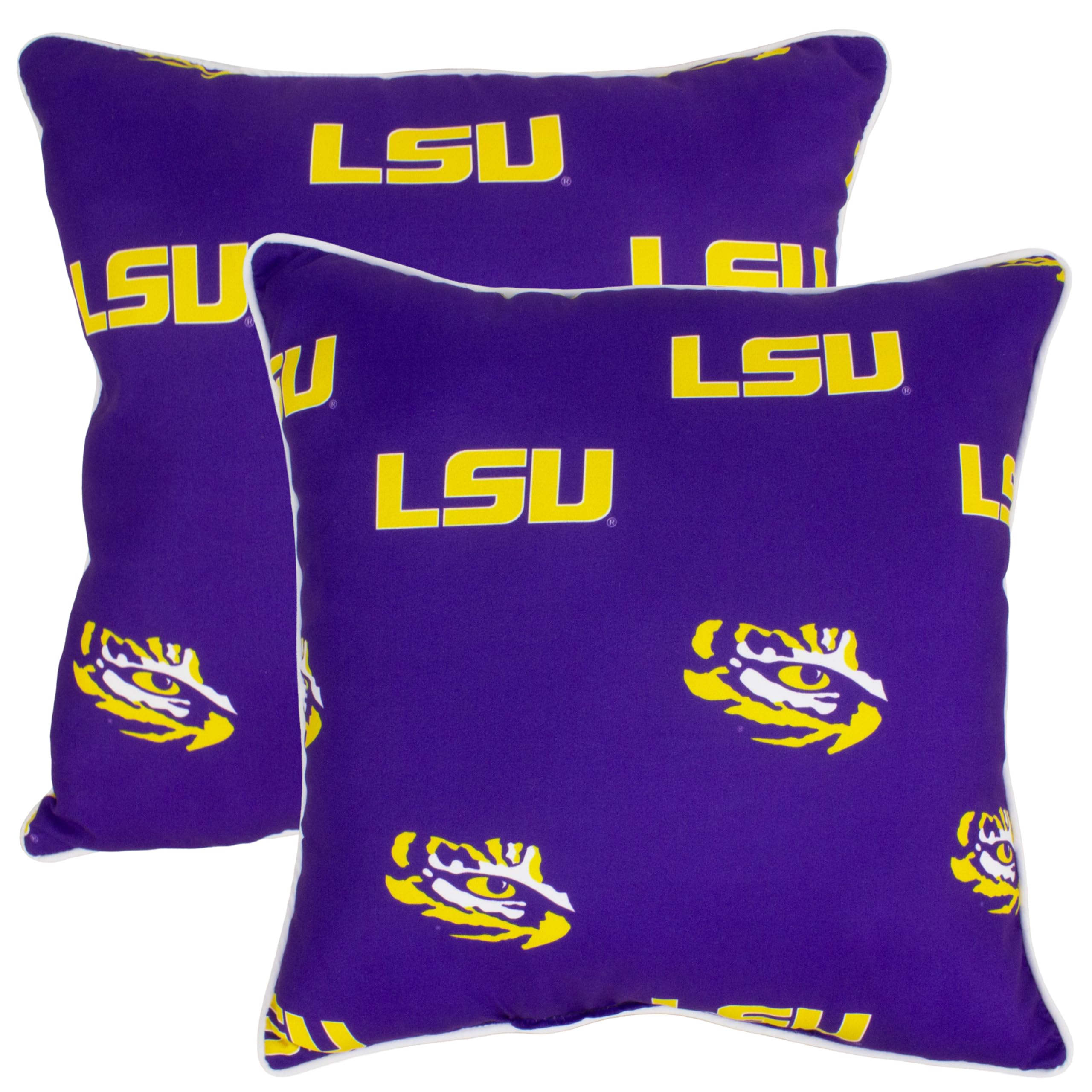 College Covers Everything Comfy LSU Tigers 16" x 16" Decorative Pillow, Includes 2 Pillows