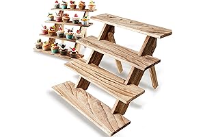 Umgozrz 4-Tier Wooden Cupcake Stand: Timeless Elegance for Your Celebrations