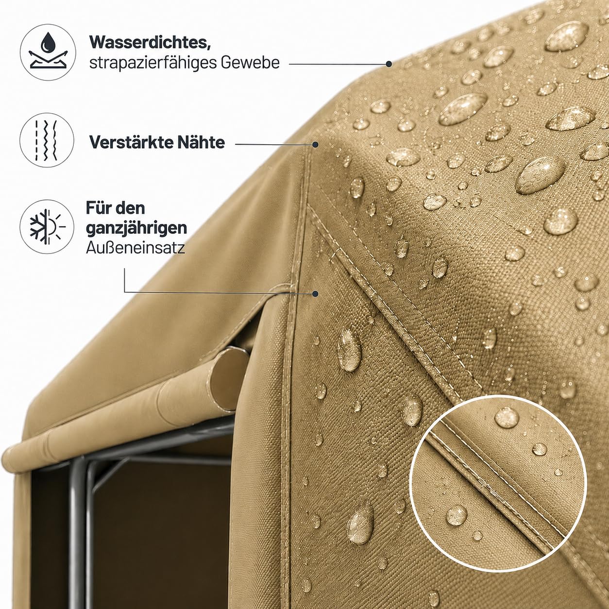 Carport Zeltgarage 3x6 m Winterfest – Garagenzelt mit Rolltor & Seitenfenstern – Wasserdichtes Oxford-Gewebe, Stabiler Stahlrahmen – Auto Carport & Unterstand für PKW, SUV & Motorrad