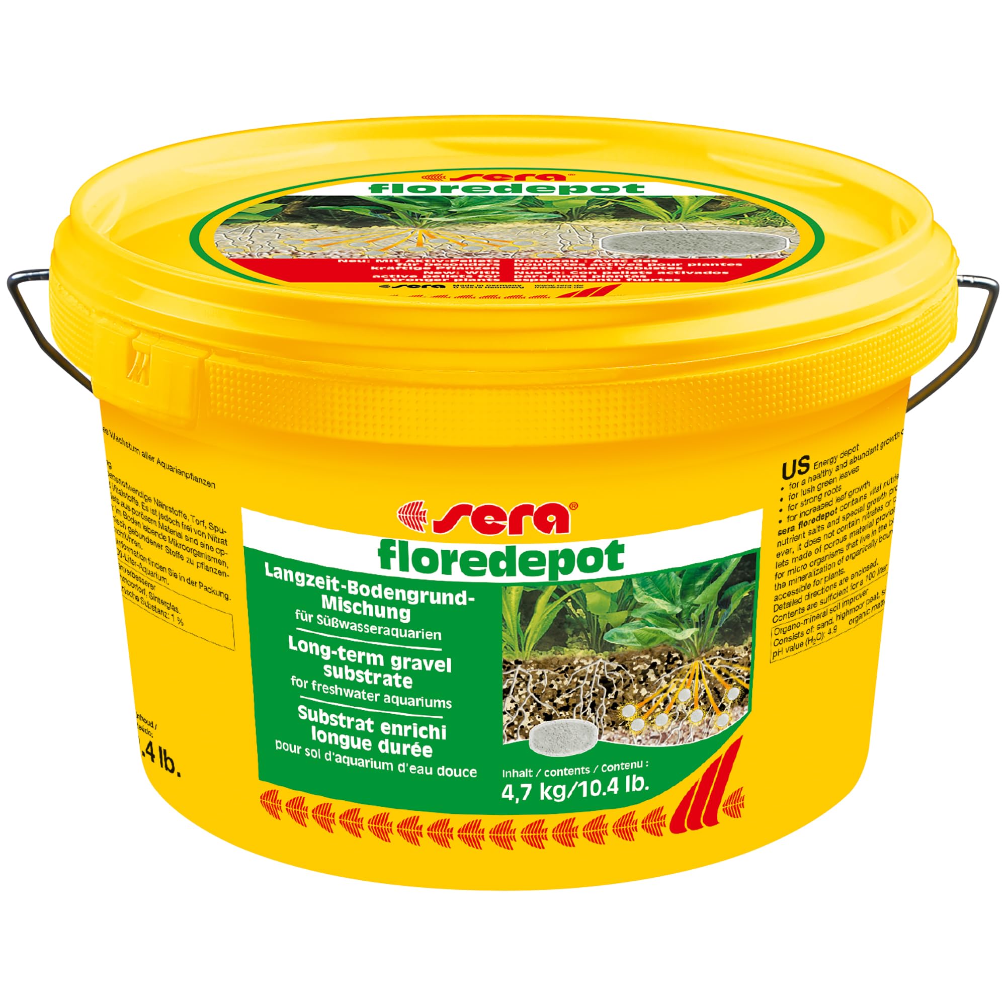 sera floredepot 4.7 KG | Terre de Fond pour Plantes d'aquarium 4.700 g | favorise l'enracinement | apport de nutriments Pendant l'enracinement