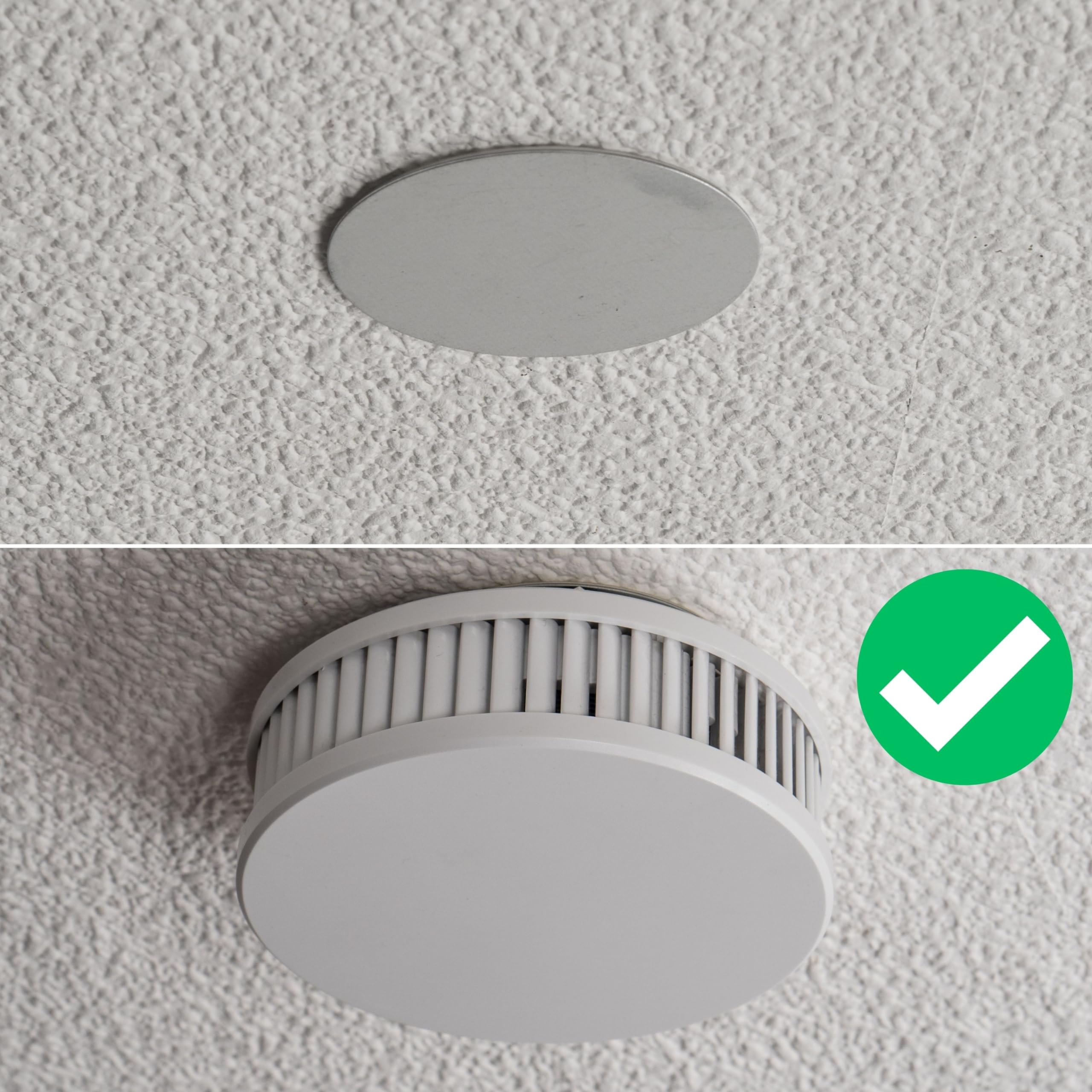 Soporte Magnético para Alarma de Humo, 10 Piezas, Diámetro Ø 70 mm, para Pegar o atornillar, Adhesivo para alarmas de Incendios y Humo, Soporte detectore Incendio Humo, Soporte Almohadilla Adhesiva