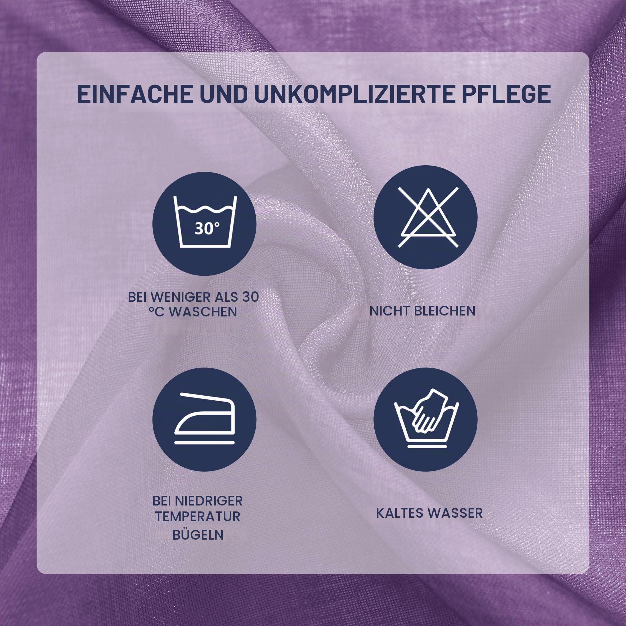 Hiasan Lila Gardinen mit Ösen Vorhänge Halbtransparent Wohnzimmer | Violett Farbverlauf 140x245cm 2er Set, Ösenvorhang Gardine Vorhang aus Voile Moderne Dekoschal für Schlafzimmer Kinderzimmer