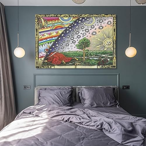 Miniatura 8 de BETSON The Flammarion Grabado 1888 Firmament Dome Flat Earth Póster de lienzo para decoración de pared, pinturas para sala de estar, dormitorio, 24