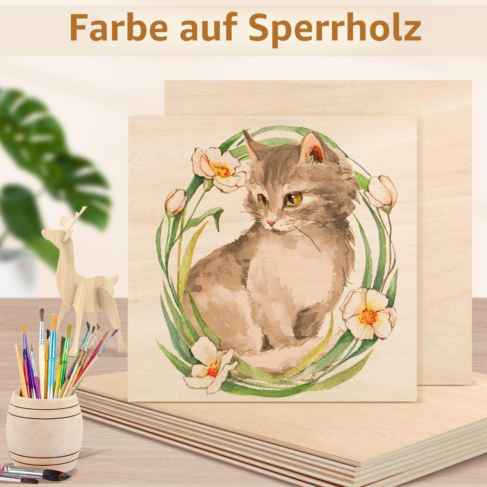 30 Stück Birkensperrholz 400x400x3mm Laserfähig Sperrholaplatte, Holzbretten zum Laserschnitt, Lasergravur, Brandmalerei, Modellbau usw, Birken Sperrholz (30 Stück, 400x400x3mm)