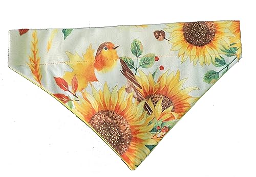 Fall Leaves Over the Collar Dog Bandana That Slips onto Their Existing Collar Size (Medium)