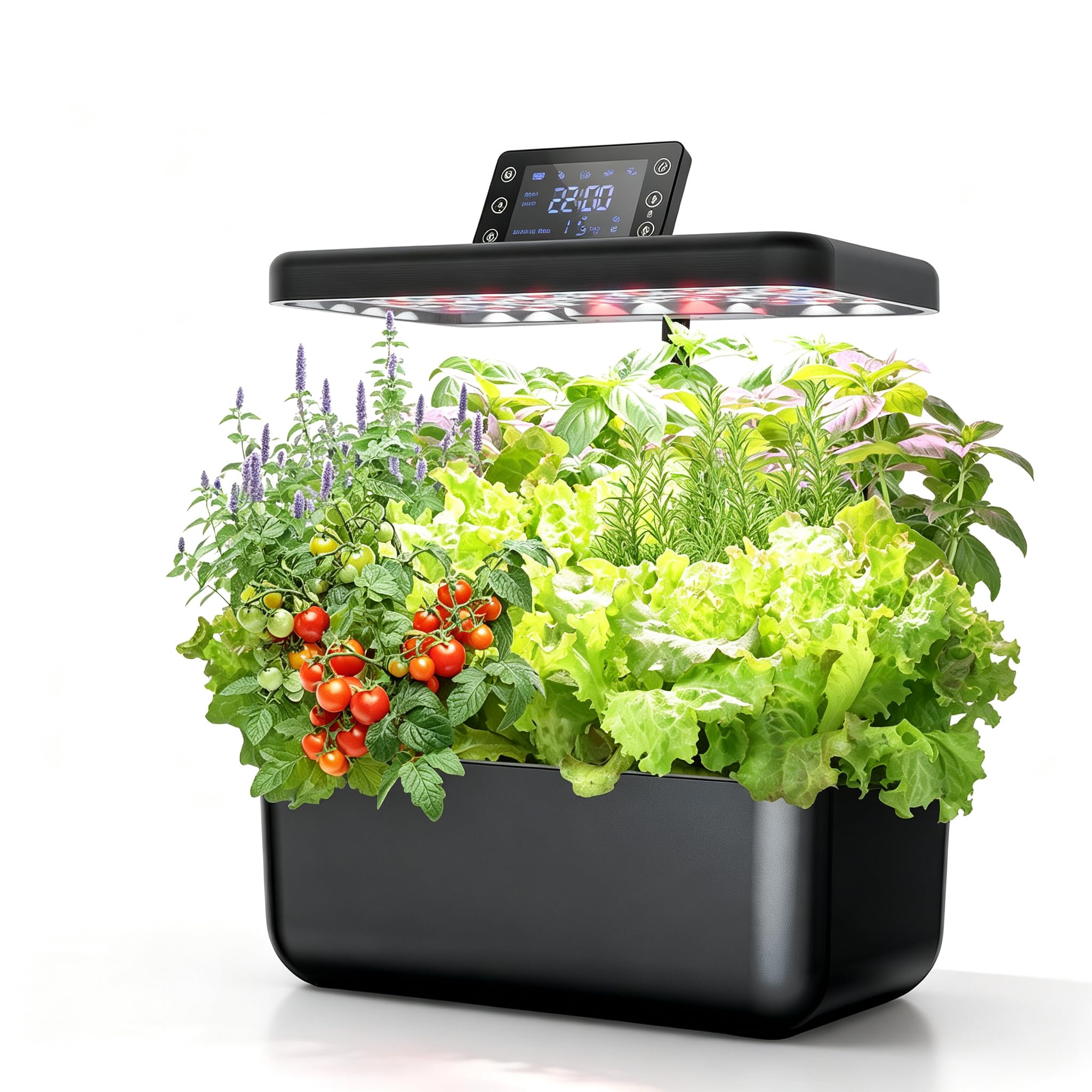 Système de culture hydroponique intelligent à 12 gouttes, lumière de croissance à DEL à spectre complet, kit de germination des plantes sans sol avec système intelligent de culture d'eau pour la
