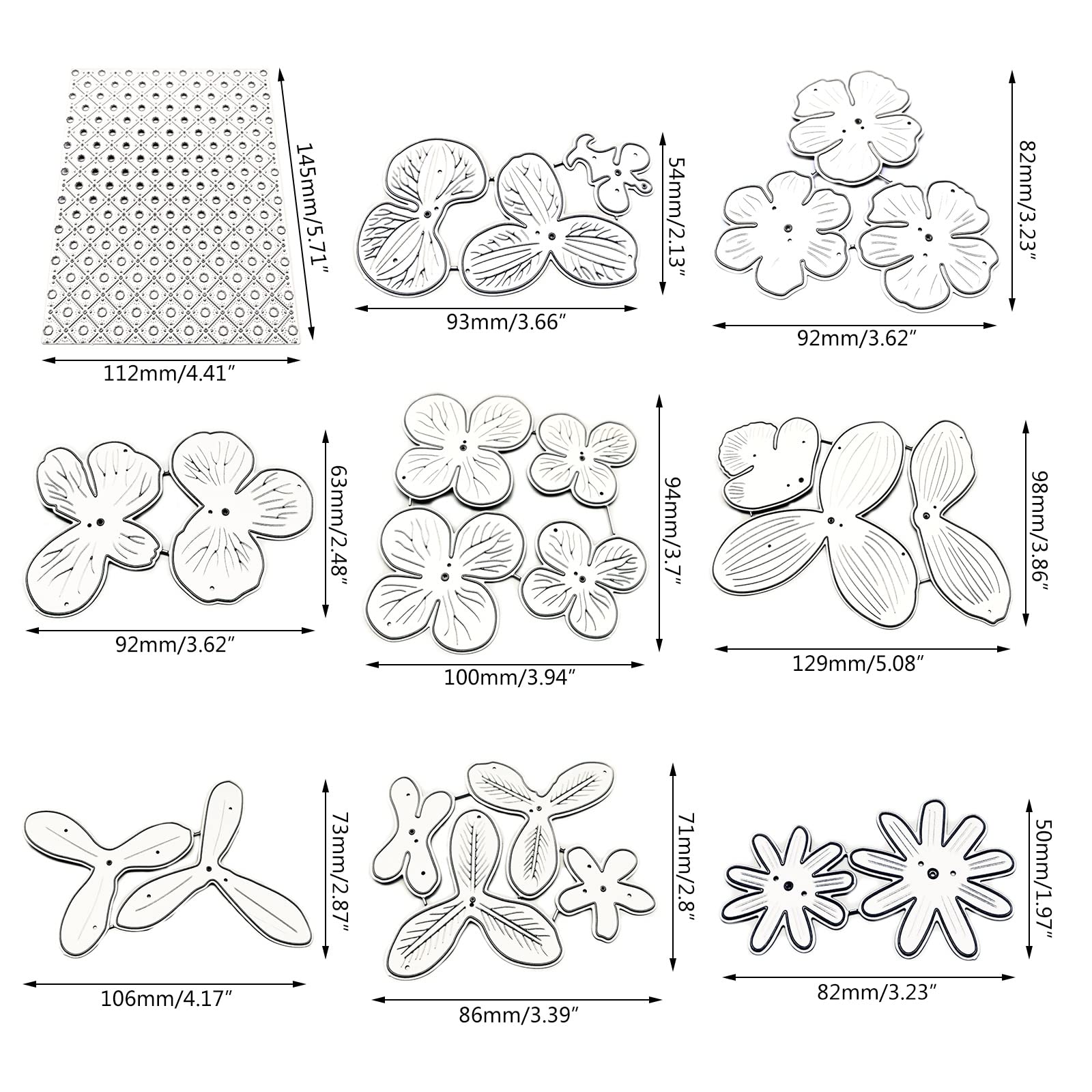 Fustella Metallica Motivi Floreali 3D Per Goffratura E Scrapbooking