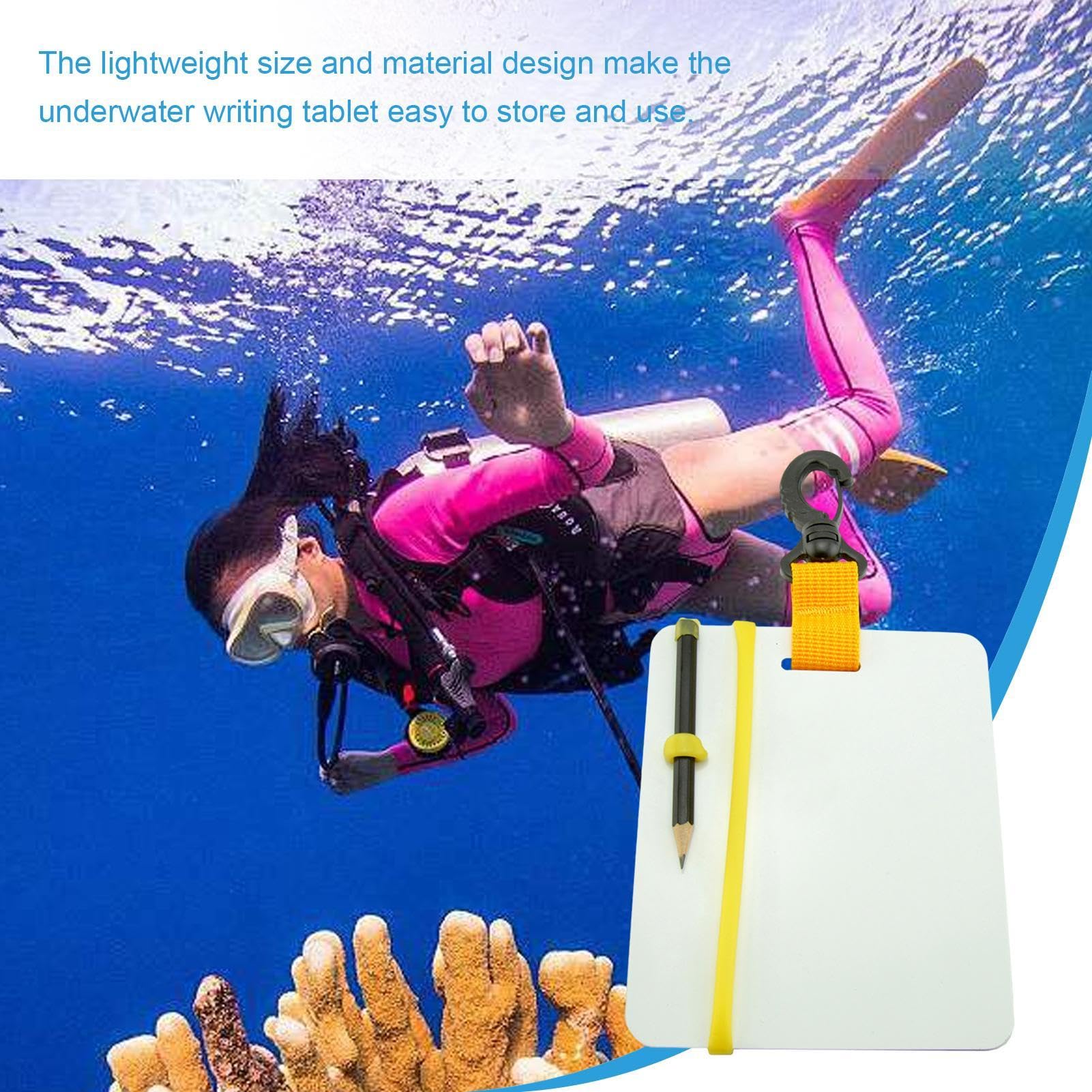 Lavagnetta Subacquea Impermeabile Con Penna - Per Immersioni, Apnea E Corsi Sub, Gialla O Nera