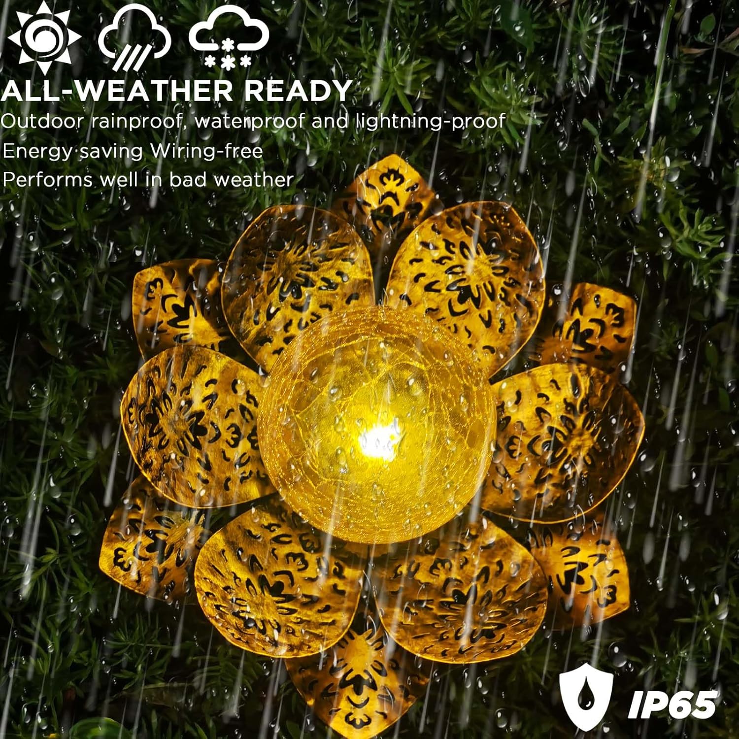 ORHOMELIFE Solar Lights Outdoor Garden, Outdoor Garden Lights Garden Ornaments Solar Powered IP65 Waterproof Decorative Lotus Ornaments for Lawn Patio Porch Flowerbed Pathway 5 81KRnkhhKqL. AC SL1500