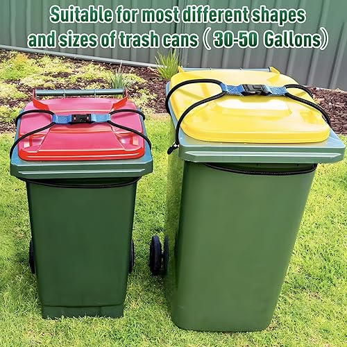 Miniatura 6 de 2 piezas de cerradura de cubo de basura resistente para botes de basura de alta resistencia con cierre de tapa, para cubos de basura exteriores,
