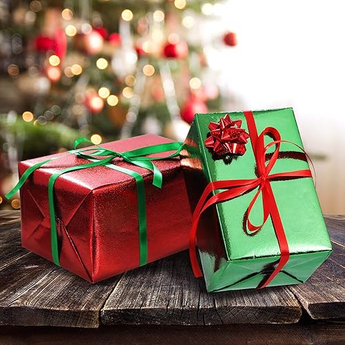 Miniatura 6 de Cintas de Navidad de 100 yardas para envolver regalos, cintas de satén de Navidad para envolver bodas, lazos de costura, coronas, manualidades (0.88