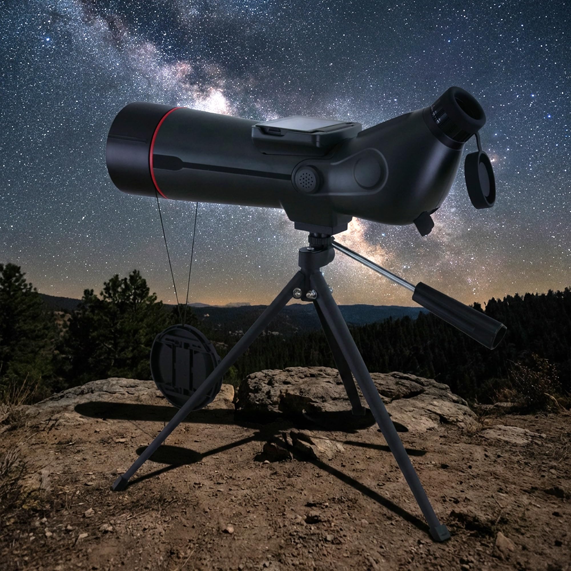 FISHTEC Monoculaire Numérique 4K - Télescope Longue Vue Grossissement x350 Zoom 18x Double Écran et Enregistrement Photo Vidéo 30MP - Rechargeable avec Trépied et Sac de Transport pour Nature et Ciel