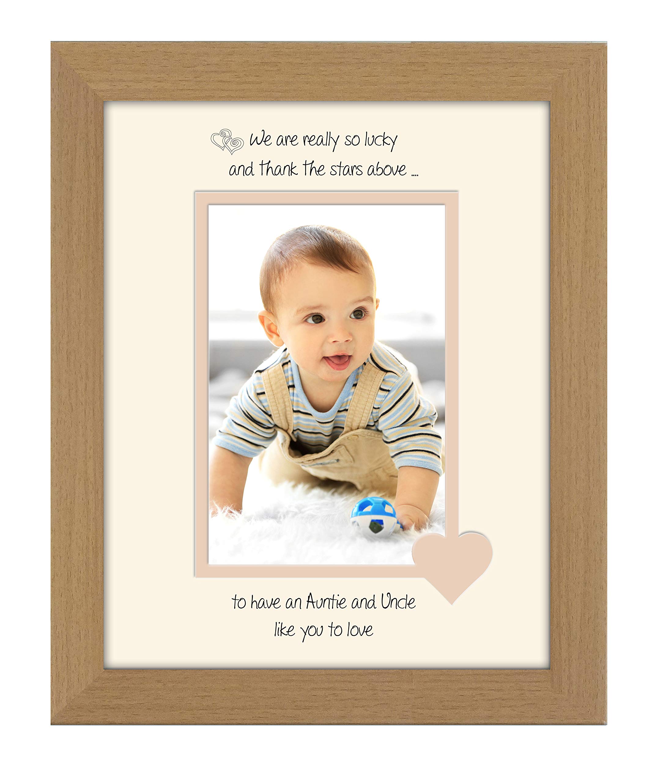 Photos In A Word Oak Finish Frame Cream Mount Beige Inside Auntie And Uncle Photo Frame We Thank The Stars Portrait 1091F Double Mounted Quality Gift (Oak Finish Frame Cream Mount Beige Inside)