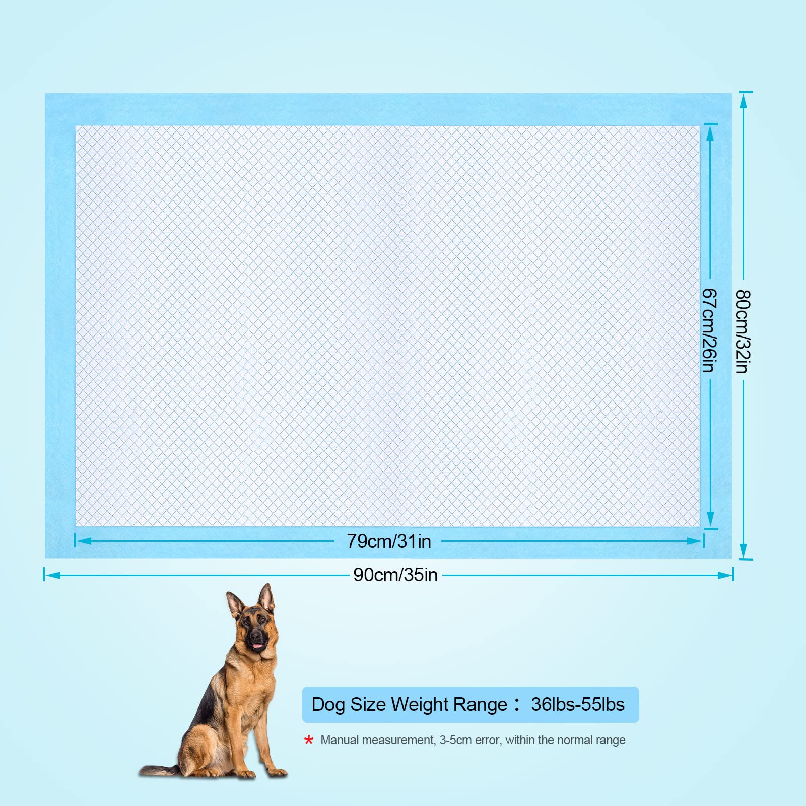 Ale-commerce 60x90 cm 150 x Honden Trainingsmatjes Super Absorberende 6-Lagen Training Pads Incontinentie Wegwerp Sneldrogend Waterdicht