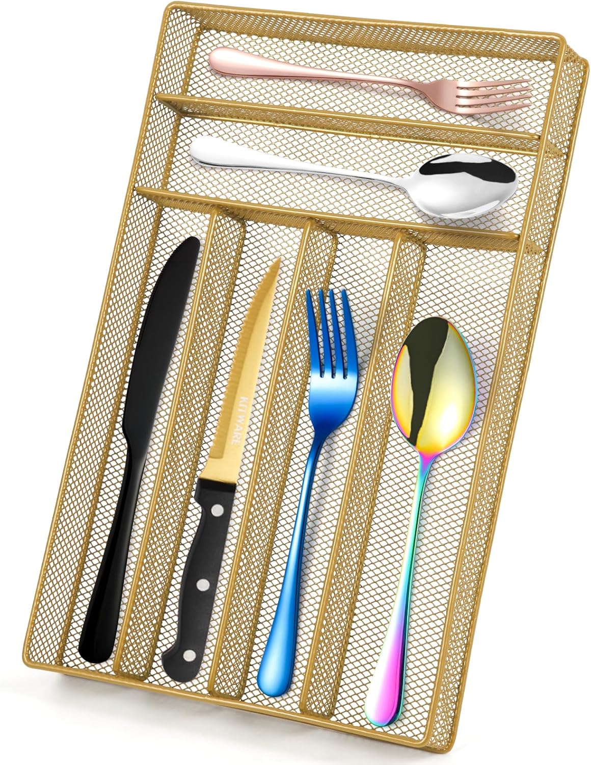 KITWARE Silverware drawer organizer, Gold Kitchen Utensil