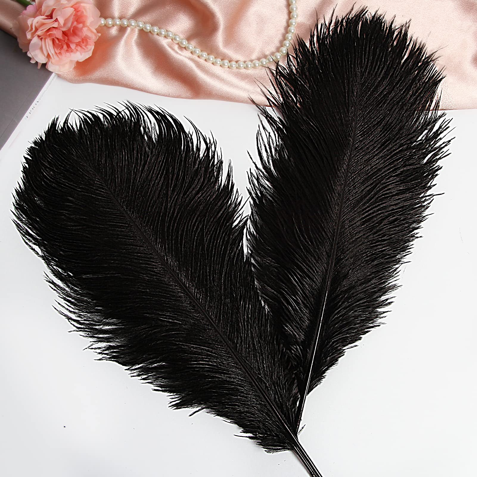 12 piume di struzzo bianche naturali, 40-45 cm, per matrimoni, feste, centrotavola, Pasqua, Gatsby e decorazioni per la casa