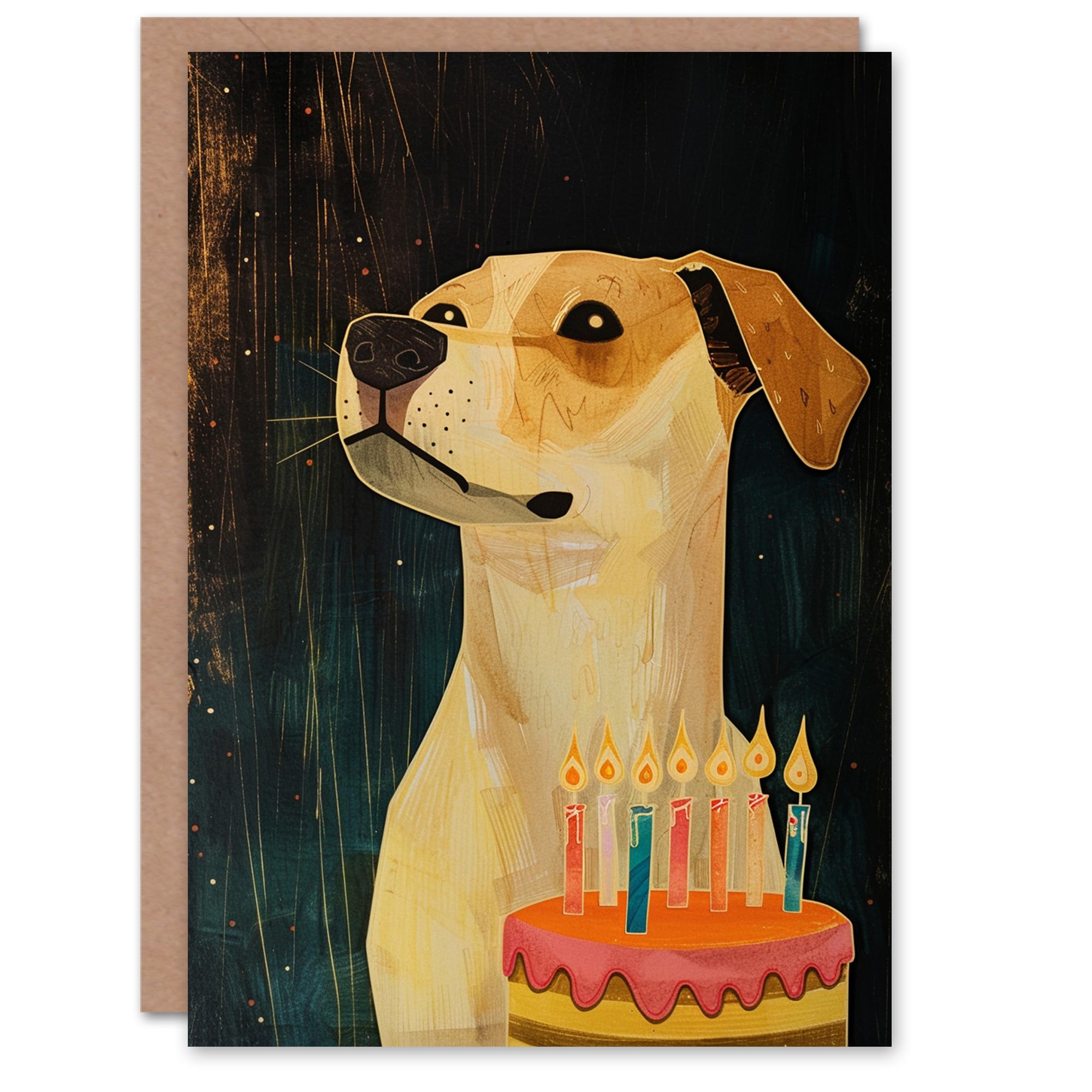 Artery8 Birthday Card Jack Russell Terrier Cake Candles Dog Lover For Him Man Male Dad Brother Son Papa Grandad Greeting Card
