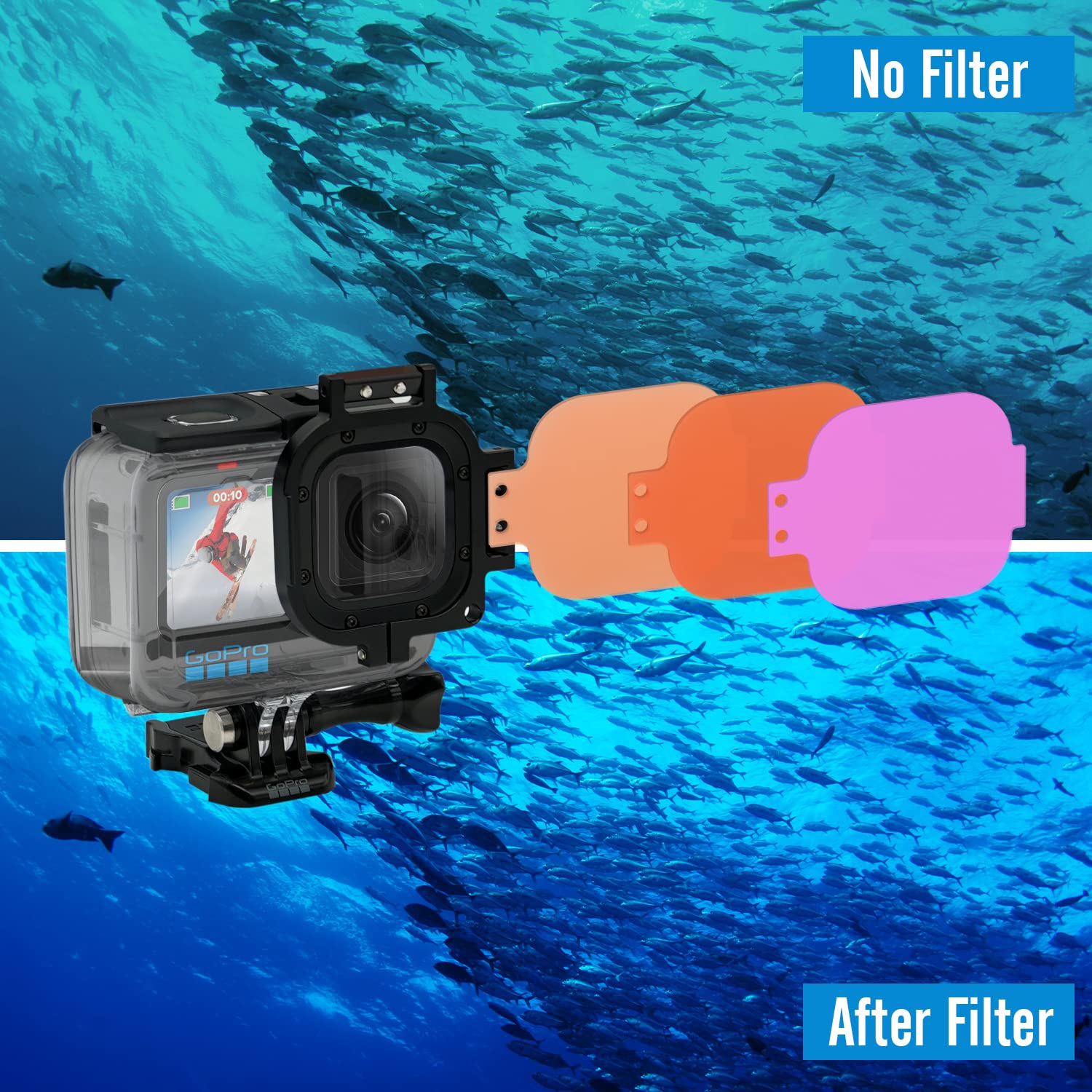 GoPro - GoPro HERO8 ダイビングセット Amazon | ダイビングフィルターレンズ Gopro Hero 8/9/10/11用