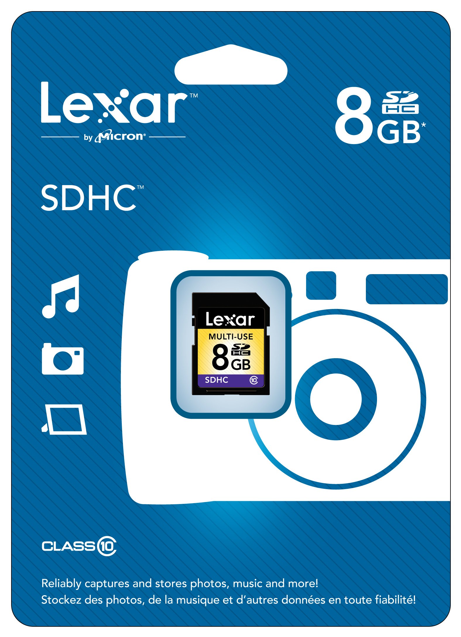 Lexar Multi-Use 8GB SDHC Flash Memory Card LSD8GBABNLC10