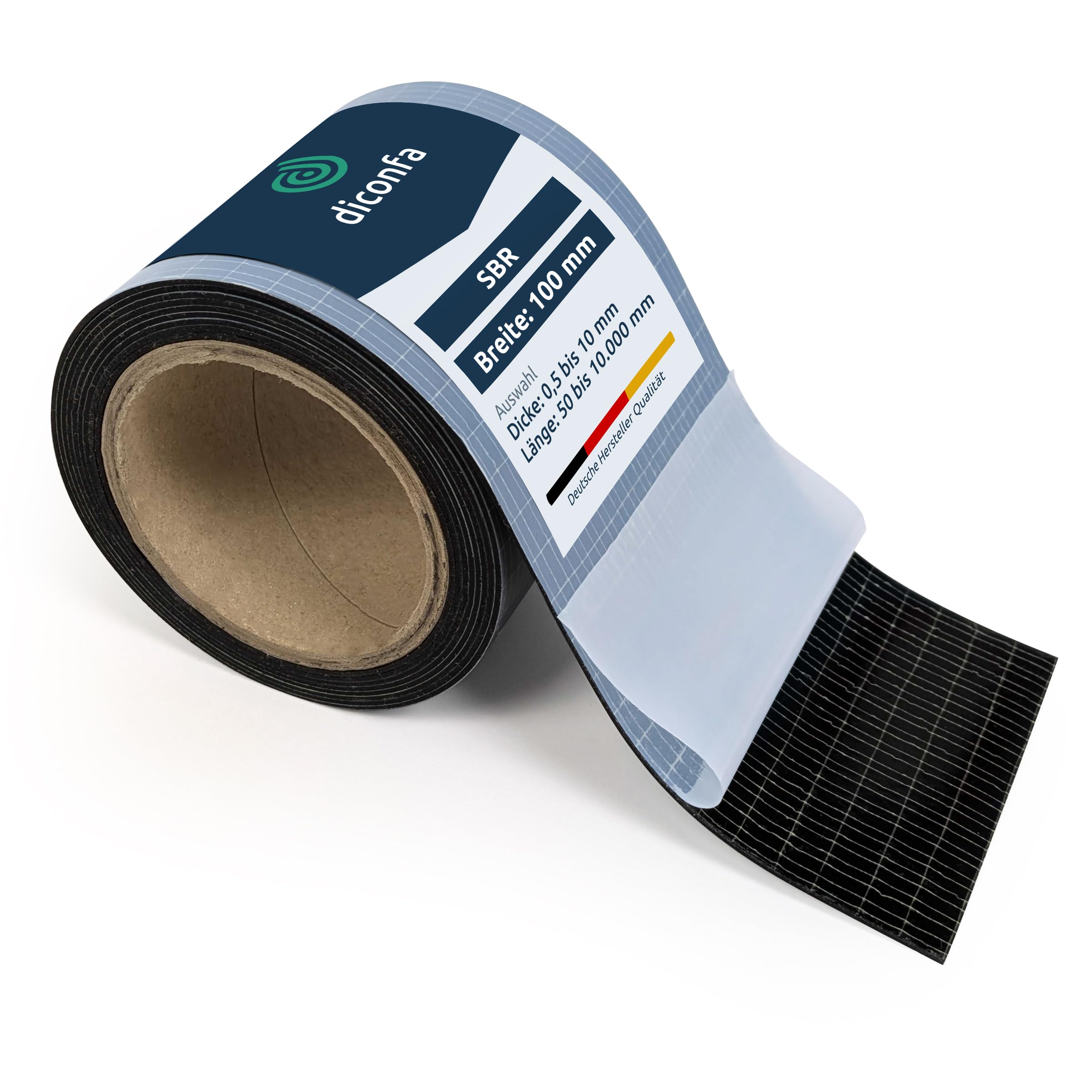 diconfa Bande en Caoutchouc Autocollant SBR 100mm Large, 8400mm x 4mm
