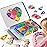 Mini Magnetic Tiles-Magnetic Tiles Travel Set with Case-Micro Magnet Blocks for Toddlers 1-3,Travel Toys for Kids Ages 4-8,Magnet Toys for Kids 3-5 for Car,Airplane,Classroom,Dinner,Restaurant,Gifts