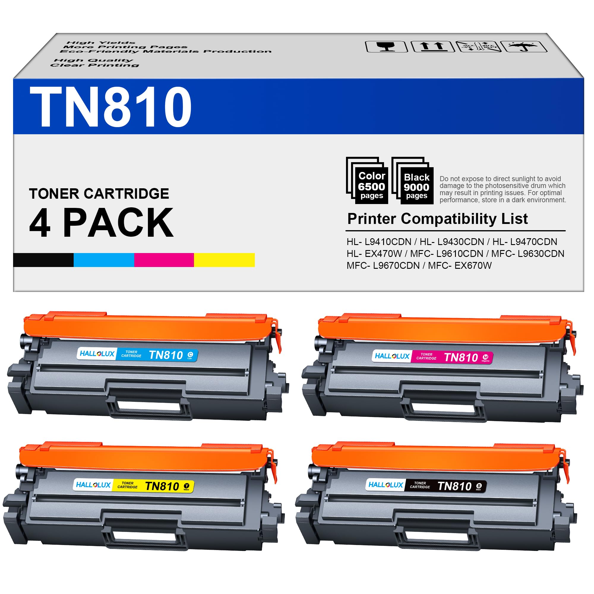 Amazon.com: TN810 TN810XL Toner Cartridge 4 Pack Replacement for