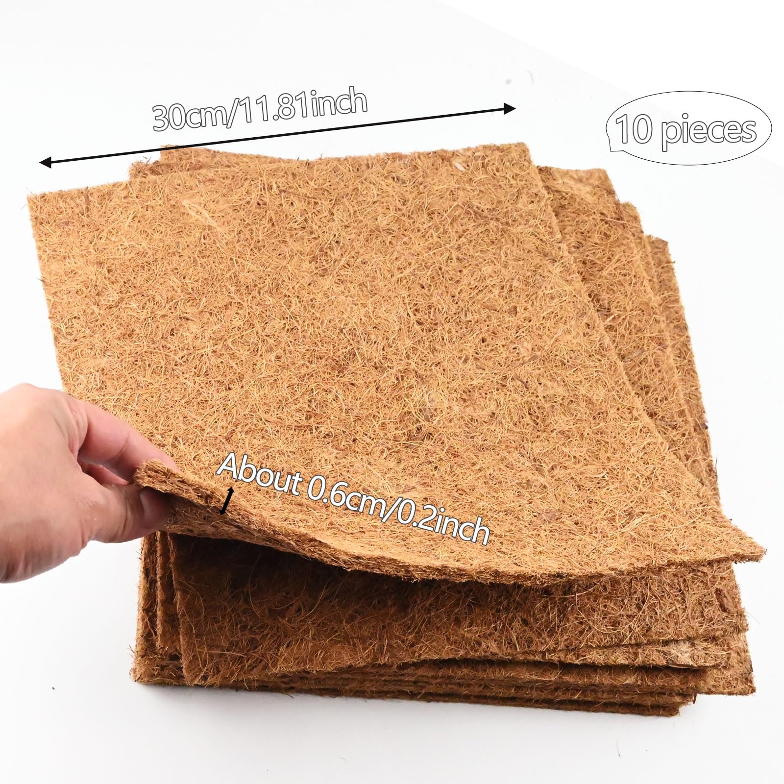 Lot de 10 Disque de Paillage Coco,Tapis Coco pour Plante Poules, pour Pondoirs et Doublures Réutilisables pour Poulaillers Nids