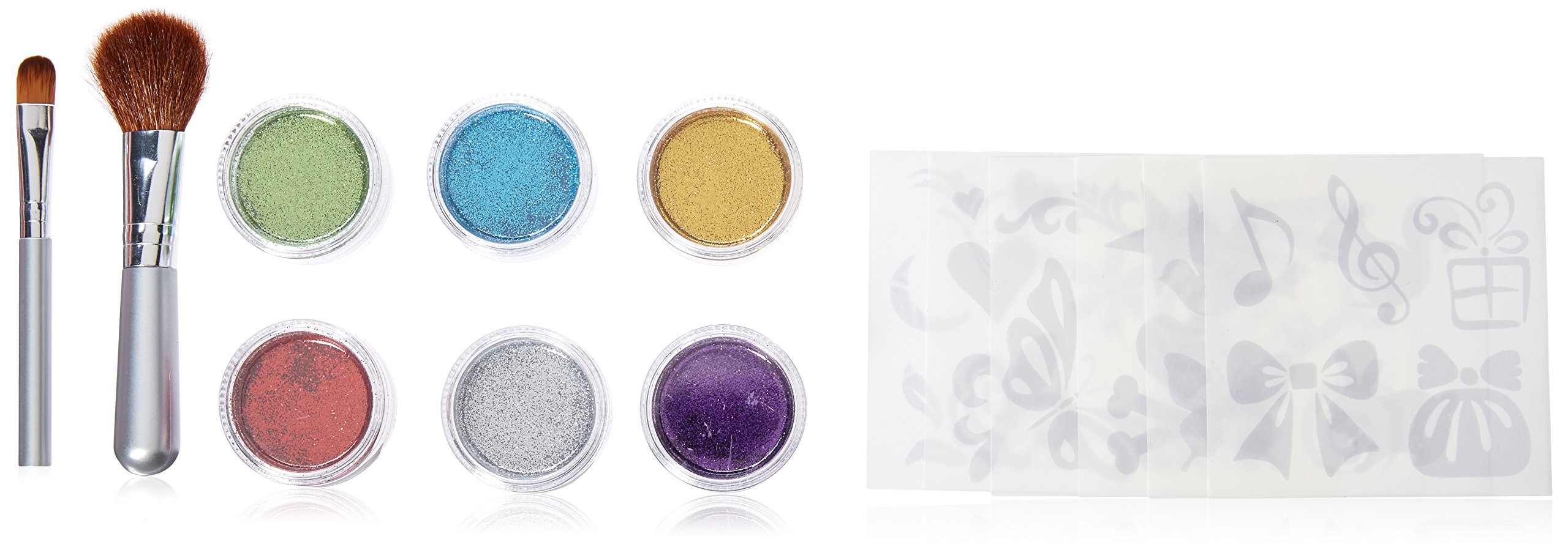 Blingirls Sparklz Tattoos Glitter Tattoos Last for a Week, 6 Color Glitters, 25 Designs, Endless Fun