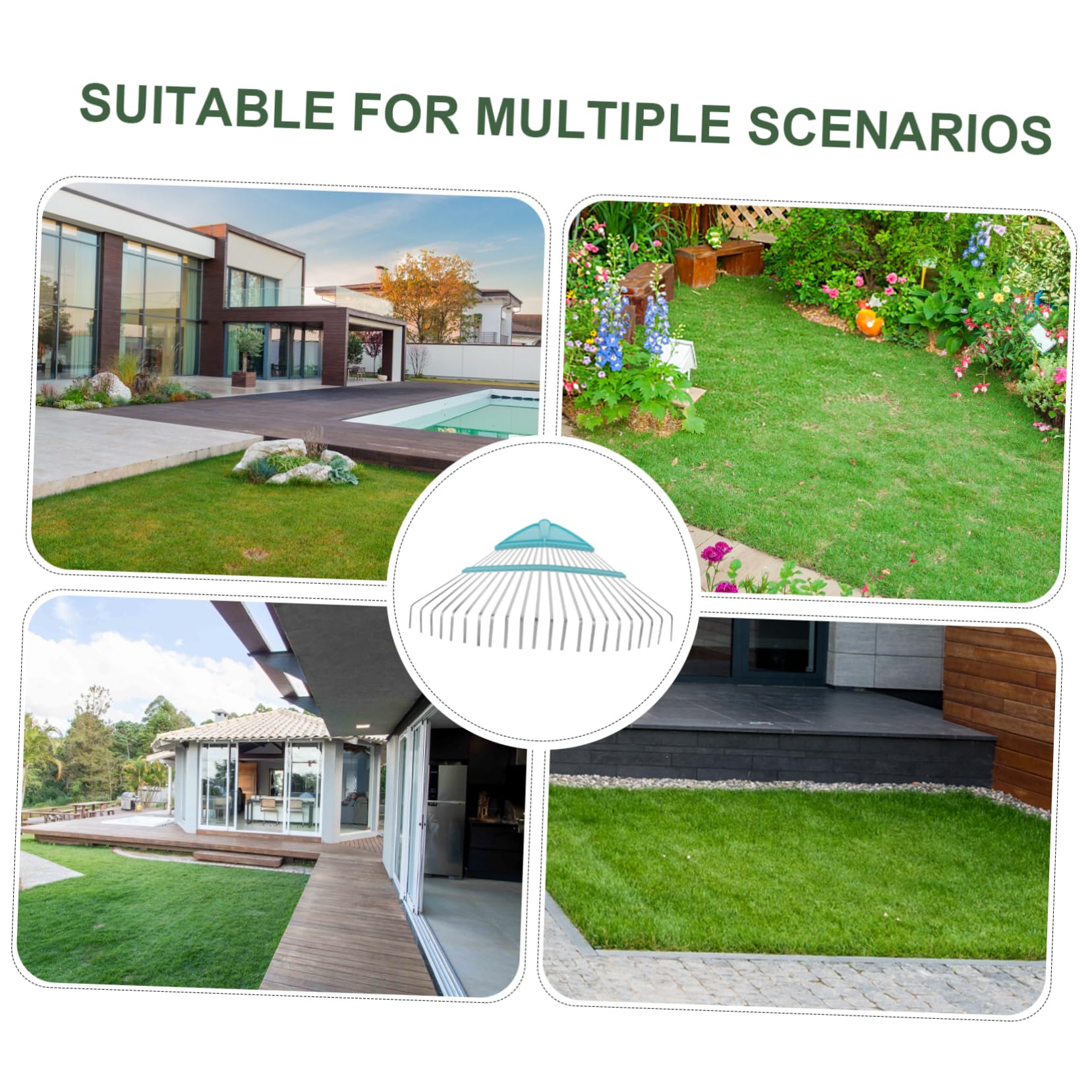 UPKOCH Gartenrechen für Laub Leichter Stabiler Rechen mit Zähnen für Effizientes Aufräumen von und Garten zum Reinigen von Blättern Nadeln und Gartenabfällen
