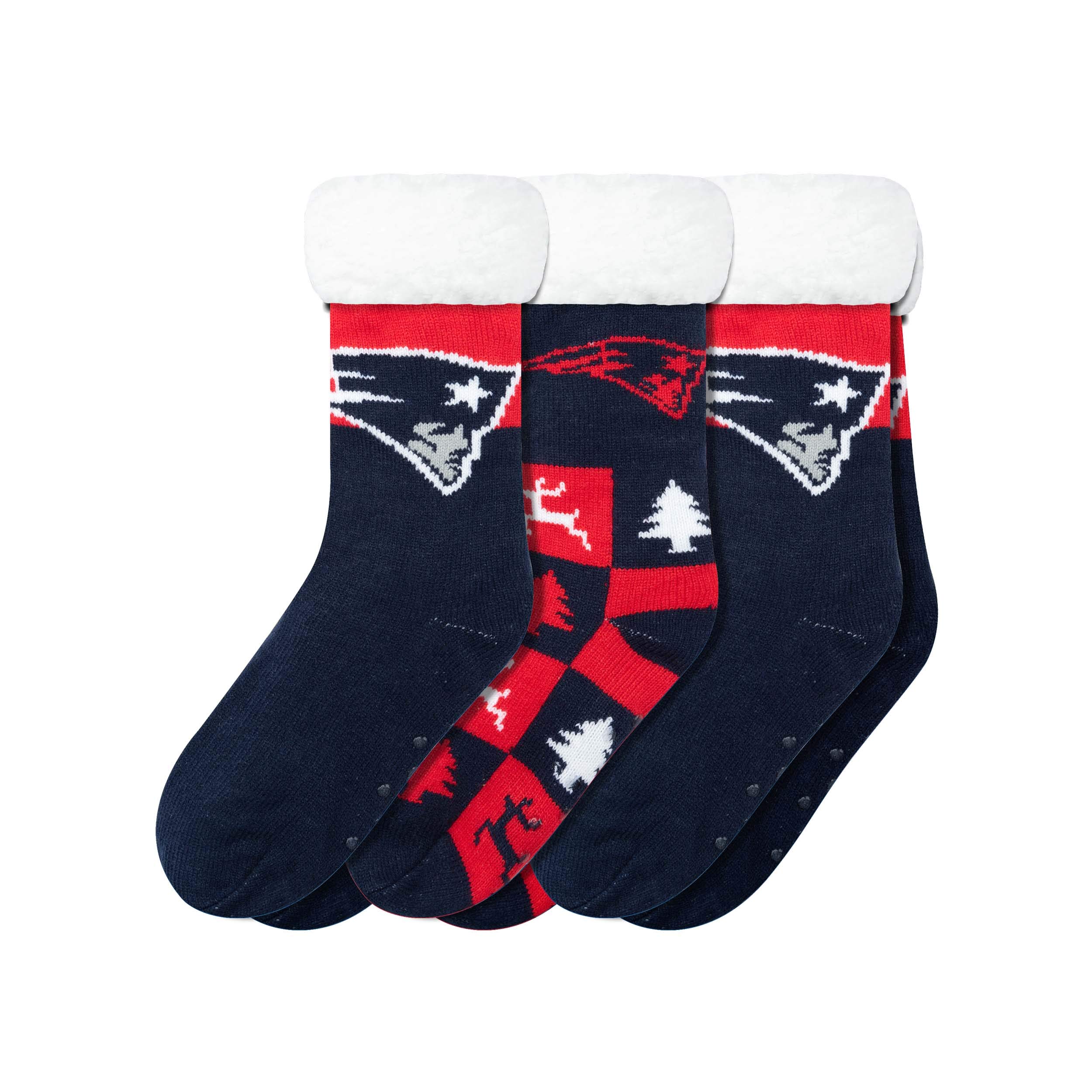 FOCOWomen's NFL Team Logo Fan Footy 3-Pack Slipper Socks