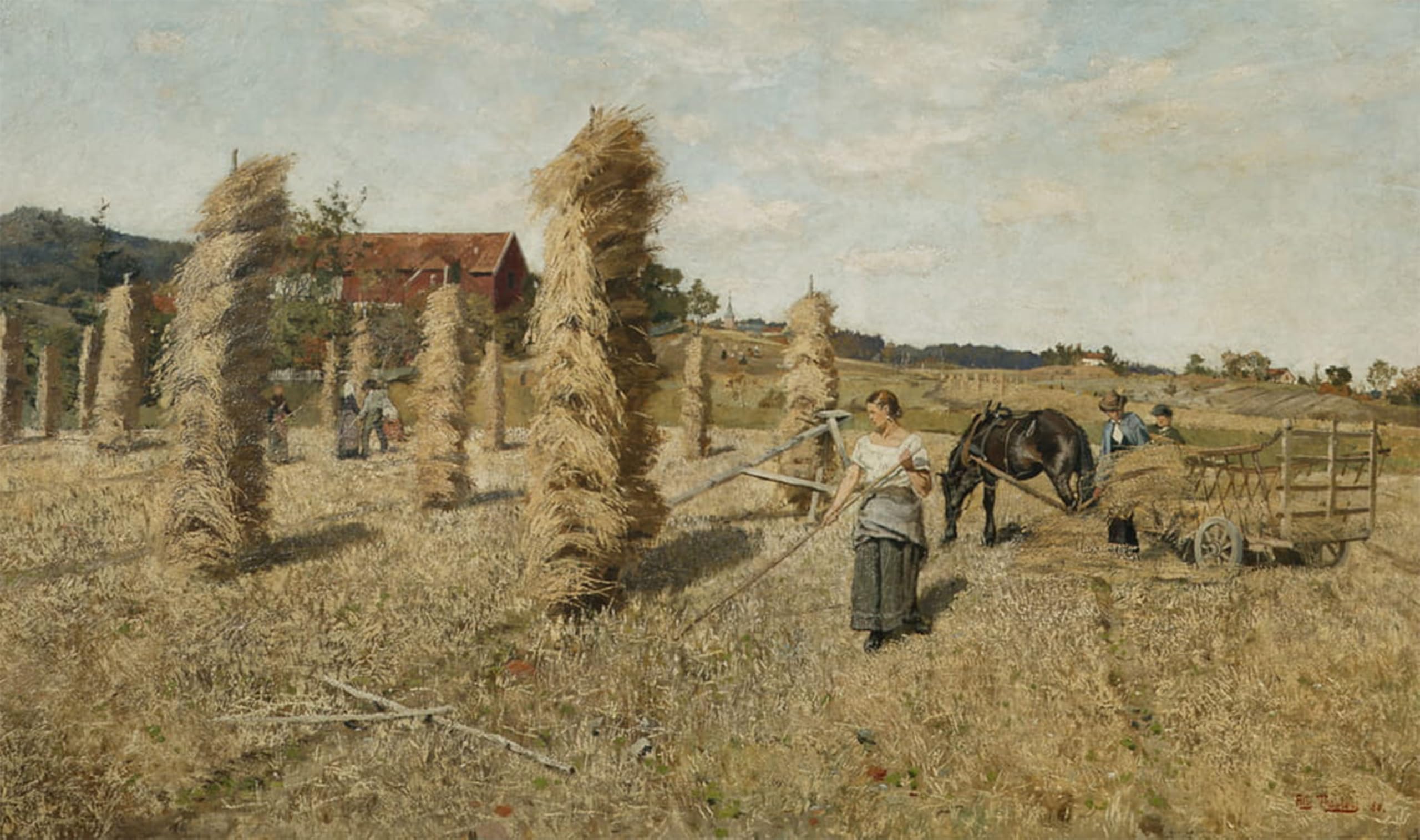 SERENDIPITP Vintage Wall Art Canvas Nordic Poster Canvas Print Picture the Field At Froen by Fritz Thaulow Wall Art Poster for Home Decor 60x90cm