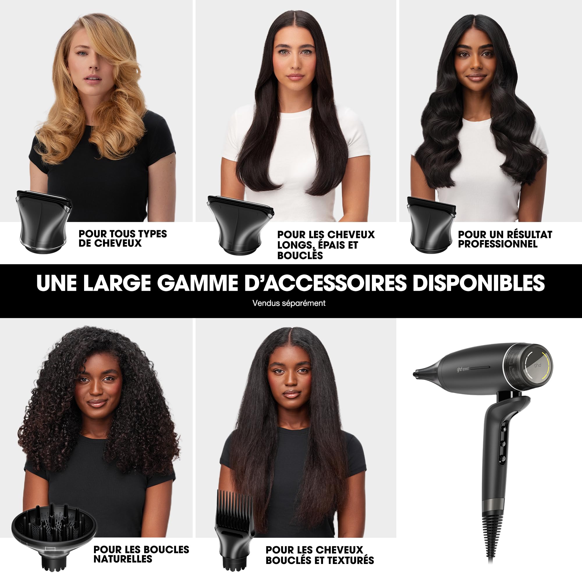 ghd - Embout de Précision pour Seche cheveux - Embout concentrateur 68 mm pour sèche-cheveux ghd Speed - Idéal pour des brushings précis et travaillés sur tous types et toutes longueurs de cheveux