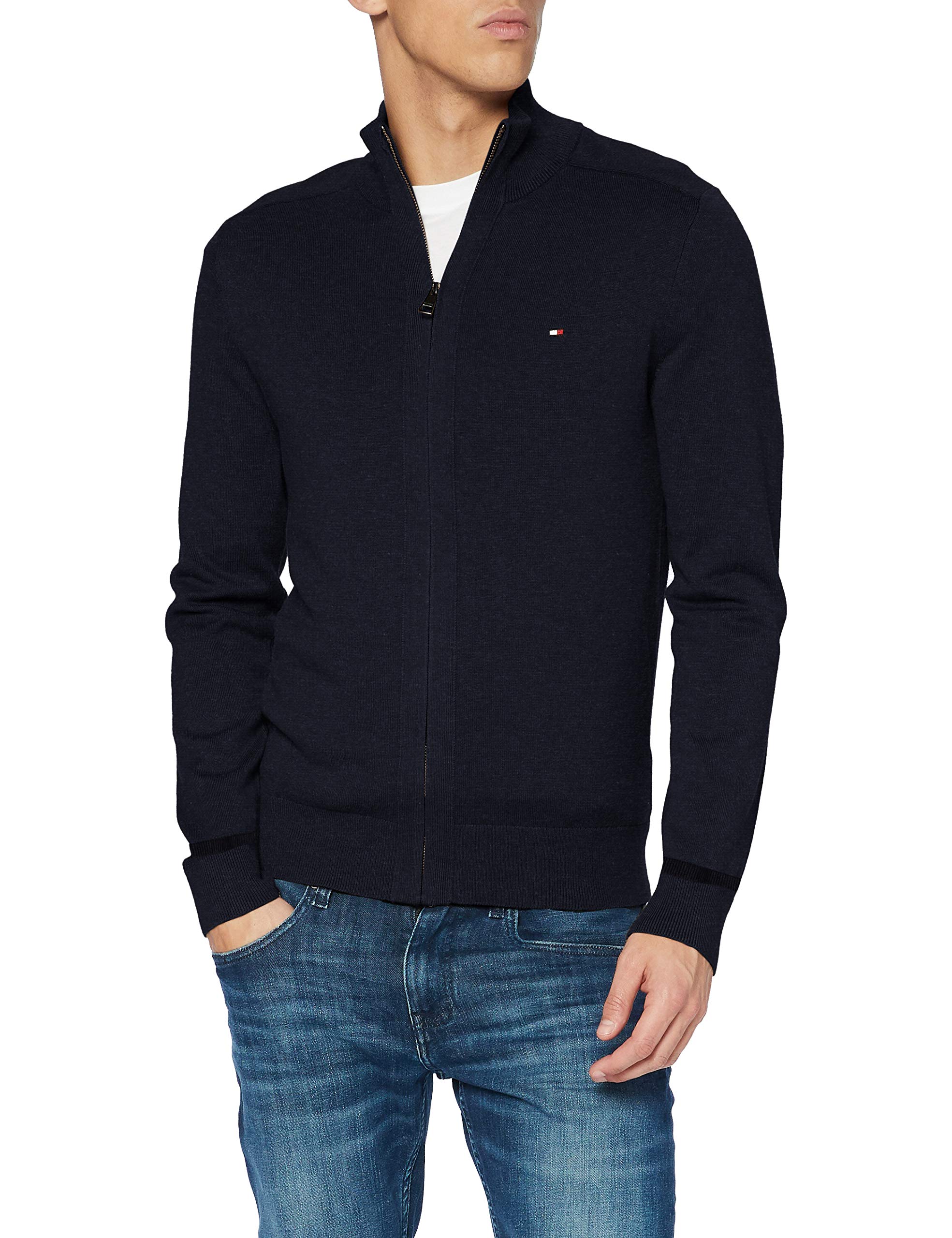 Men's Pima Cotton Cashmere Zip Through Cardigan