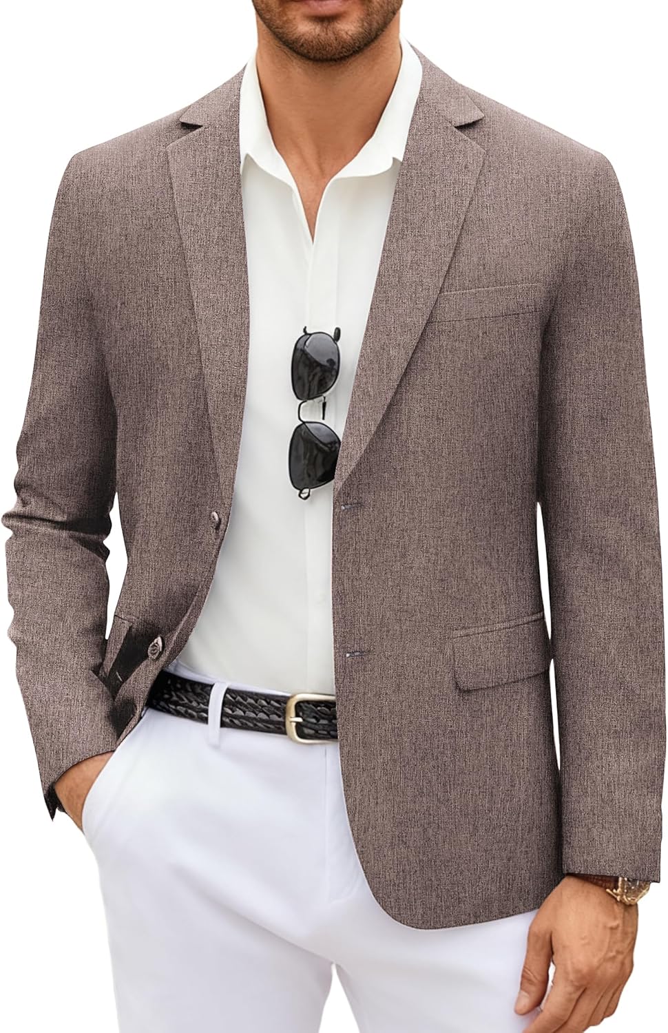 COOFANDY Men's Casual Blazer Lightweight Unlined Sport Coat Regular Fit Two Button Suit Jacket