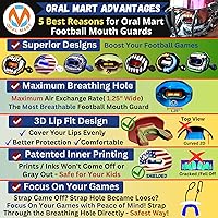 Vista 4 de Oral Mart Protector bucal de fútbol con diseño 3D LipFit para niños, protector bucal de fútbol juvenil (sin hervir) de ajuste instantáneo fresco